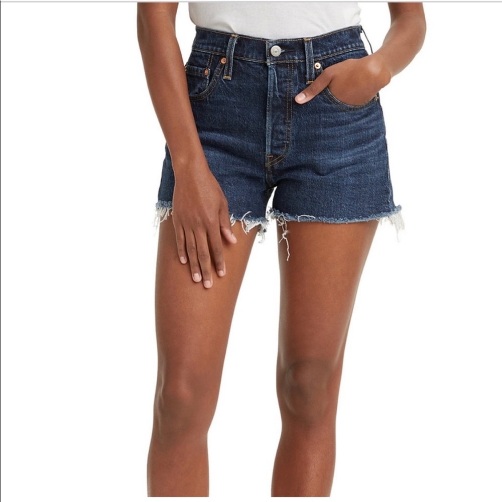Women's 501 Cotton High-Rise Denim Shorts /Salsa Shaker